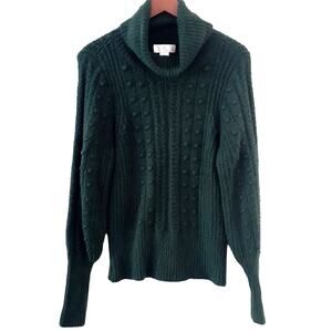 Rachel Parcell Bobble Turtleneck Puff Sleeve Sweater